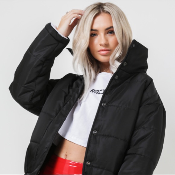 Banana Republic Black Marshmallow Winter Coat